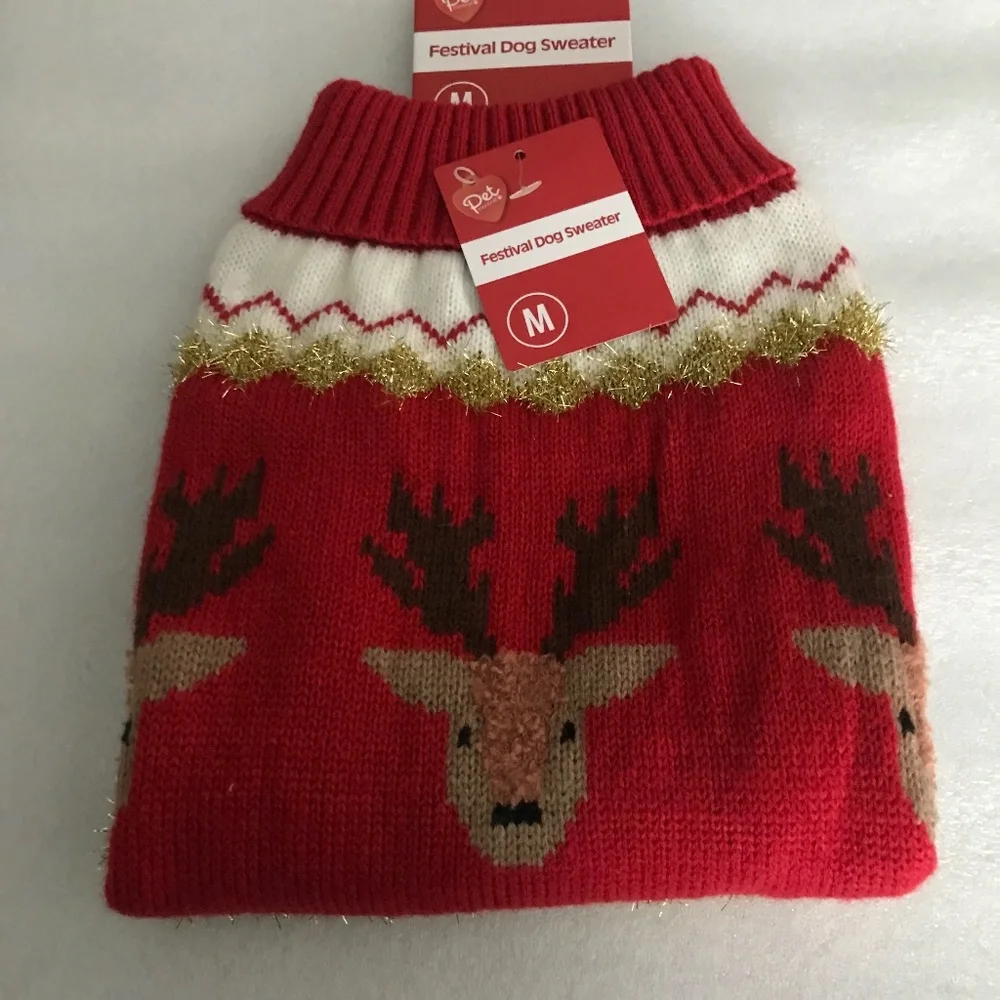 Pet Central Festival Dog Sweater NEW Size M-14”/35.56cm